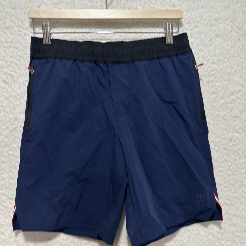 Wilson Youth Athletic Tennis Shorts Size XL Blue Zip Pockets